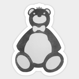 Grayscale Teddy Bear Sticker